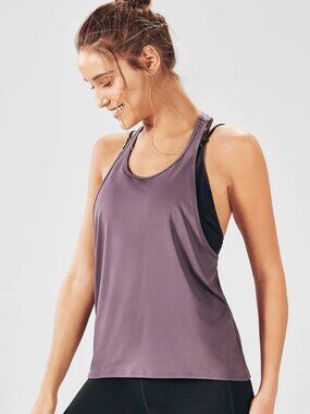 Fabletics Women's Eggplant Purple Racerback Peggy Workout Tank Top Size XL